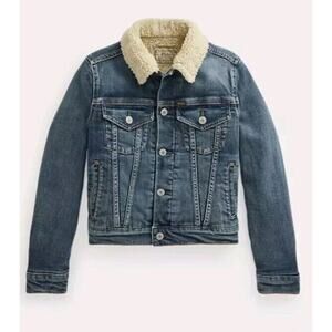 Polo Ralph Lauren Kids Sherpa-Lined Trucker Jean Jacket New Sz L 12-14 $145